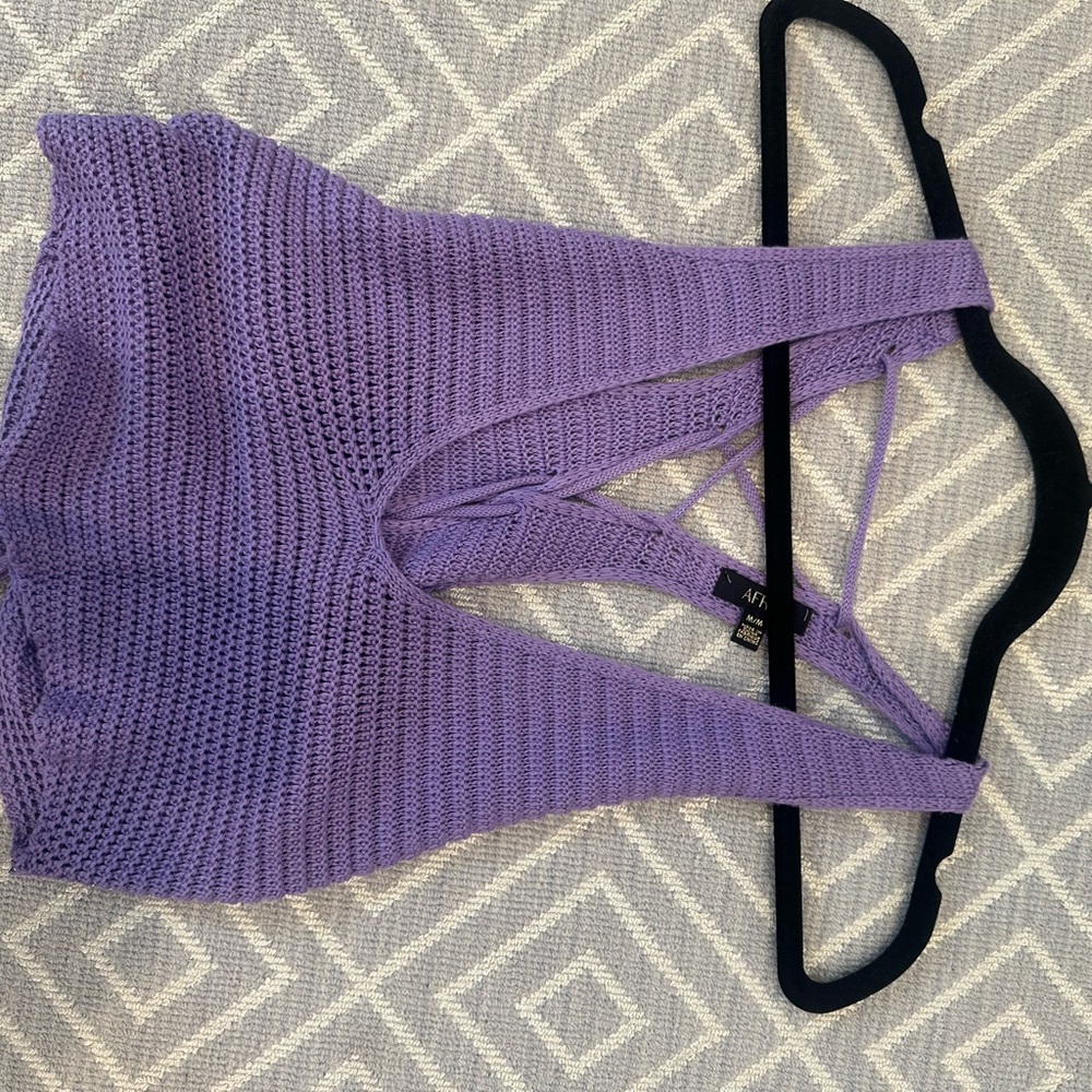 AFRM Lavender Knit Halter Top